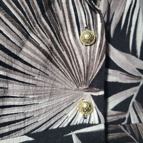 Torrid | Palm Leaf Print Slub Button Front Mini Tunic Dress 2X Vacation Bohemian - Picture 4 of 8